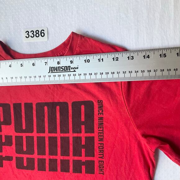 PUMA Kid’s Short Sleeve Stretchy T-shirt Size M US (10-12), Red - Picture 2 of 8